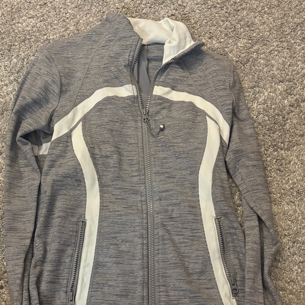 Lululemon Grey and White Zip-Up Jacket